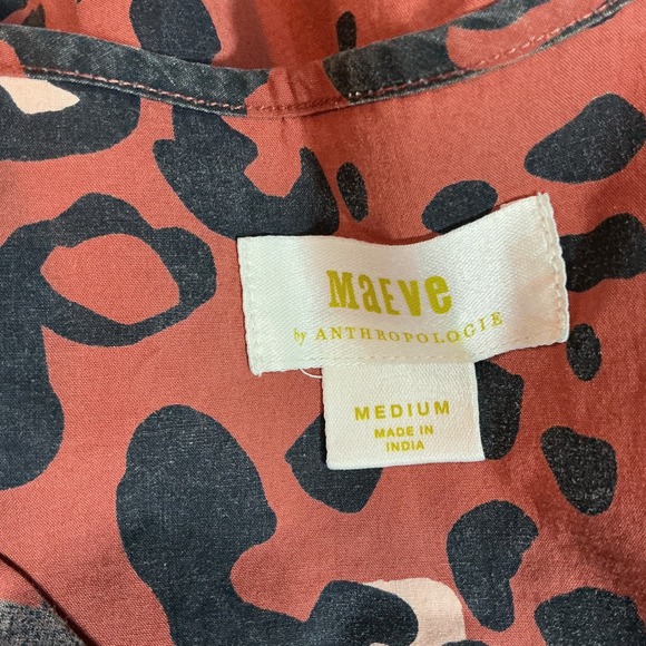 Maeve Anthropologie Medium The Somerset Maxi Dress Cotton Tiered Washed Brown - Picture 6 of 9